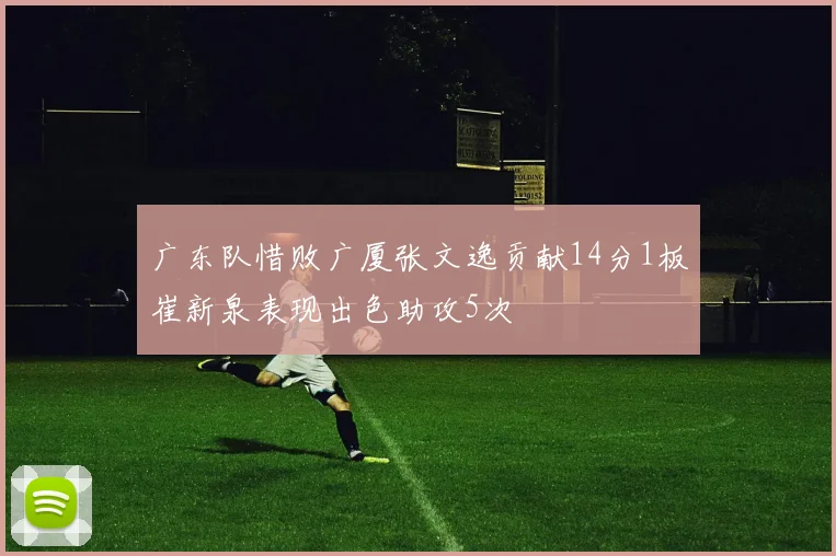 广东队惜败广厦张文逸贡献14分1板崔新泉表现出色助攻5次